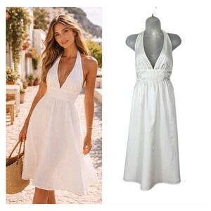 Limited Edition Halter Dress Size 4 Cocktail Fairy Euro Summer Resort White